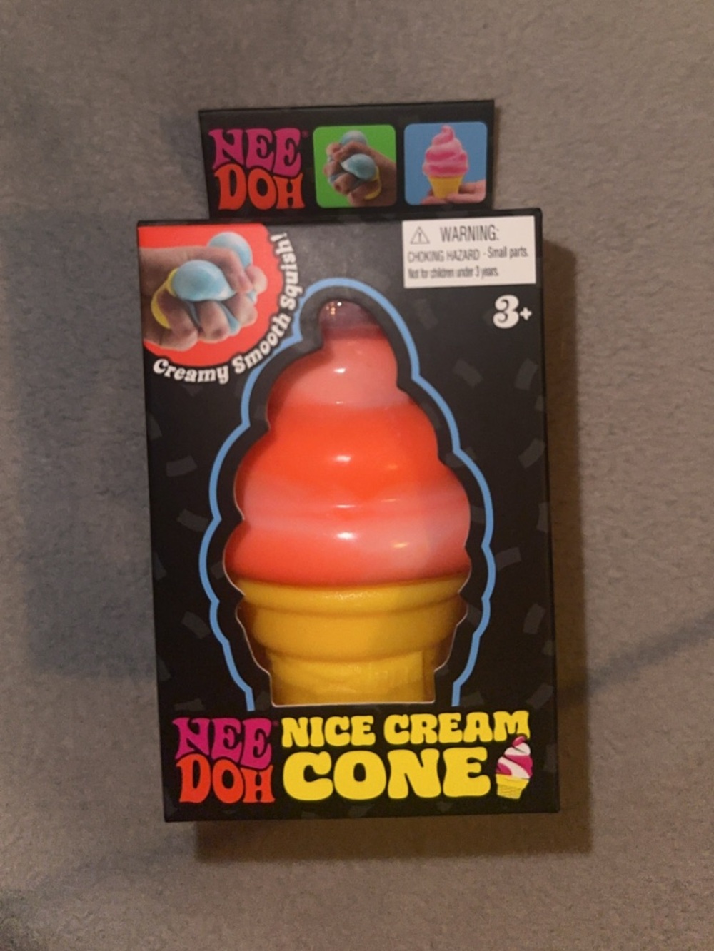 Nee Doh Nice Cream Cone Squishy Toy - Orange & Yellow